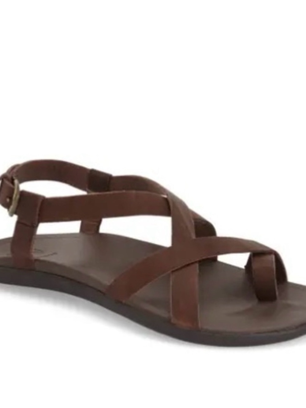 New OluKai upena leather toe loop brown sandals